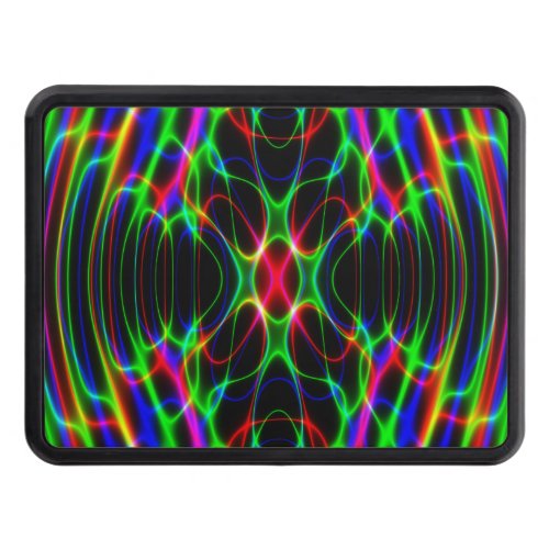 Neon Laser Light Psychedelic Abstract Tow Hitch Cover