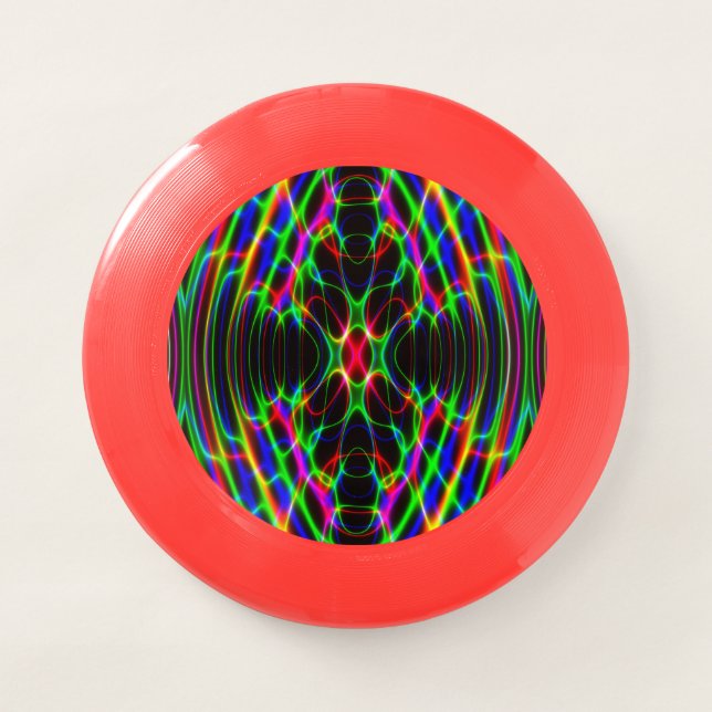 Neon Laser Light Psychedelic Abstract Wham-O Frisbee (Front)