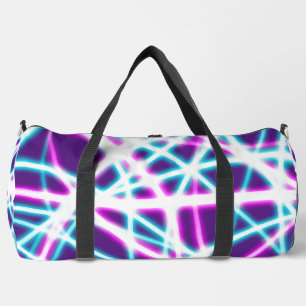 Neon Lasers on Purple Duffle Bag