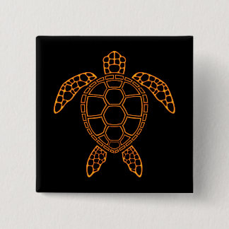 Neon Lava Sea Turtle Design Button