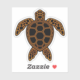 Neon Lava Sea Turtle Design Sticker