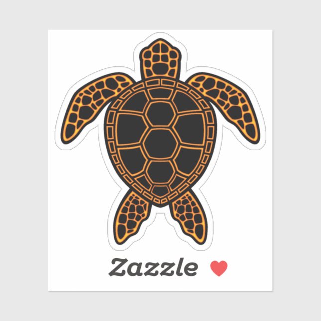 Neon Lava Sea Turtle Design Sticker (Sheet)