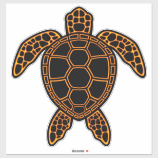Neon Lava Sea Turtle Design Sticker