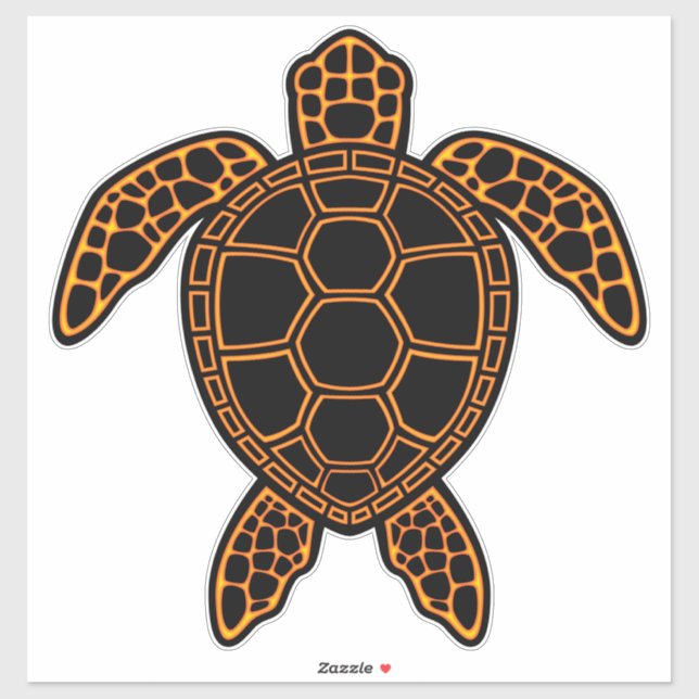 Neon Lava Sea Turtle Design Sticker (Sheet)