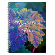 Neon Leaf Fine Art Photography Colorful Notebook