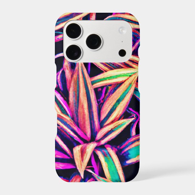 Neon Leaf Patterns Unveiled Iphone Case (Back)