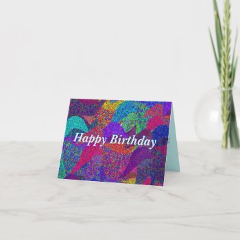 Neon Leaves Happy Birthday Card by Coconutzoo at Zazzle