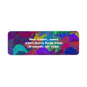 Neon Leaves Return Address Labels