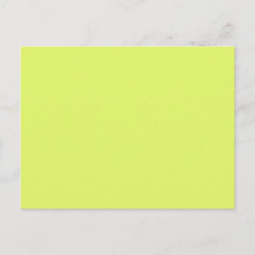 Neon Lemon Lime Green Solid Trend Color Background Postcard