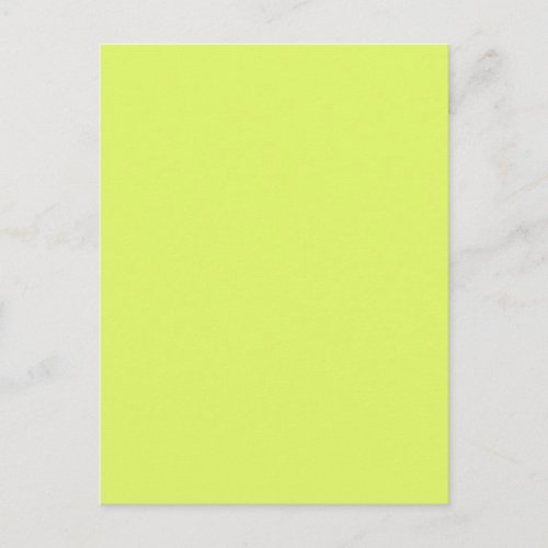 Neon Lemon Lime Green Solid Trend Color Background Postcard