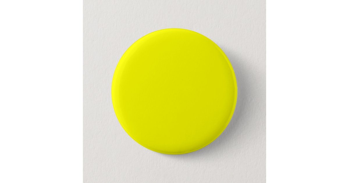 Neon Lemon Solid Color | Classic Button | Zazzle