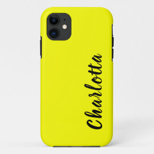 Neon Lemon Solid Color Custom Personalize iPhone 11 Case