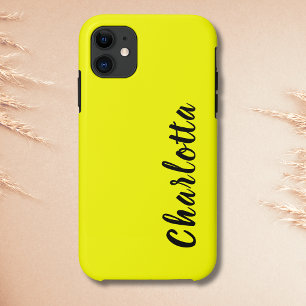 Neon Lemon Solid Color   Custom Personalize iPhone 11 Case