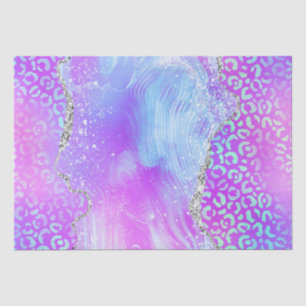 Neon Leopard Agate   Glam Abstract Stone Pattern Tissue Paper