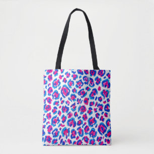 Neon Leopard Print Pattern Tote Bag