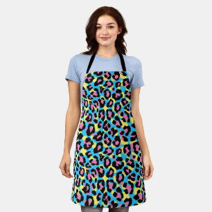 Neon Leopard Spots Pattern Apron