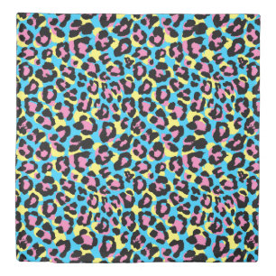 Neon Leopard Spots Pattern Duvet Cover