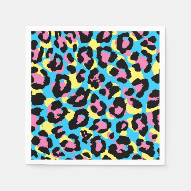 Neon Leopard Spots Pattern Napkins (Front)