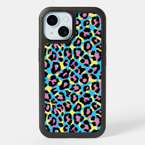 Neon Leopard Spots Pattern iPhone 15 Case