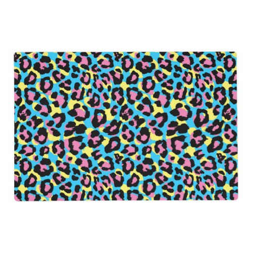 Neon Leopard Spots Pattern Placemat