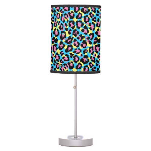 Neon Leopard Spots Pattern Table Lamp