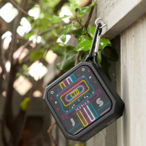 Neon Lettering  Retro Cassette Monogram  Bluetooth Speaker