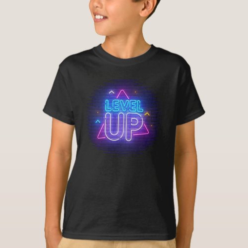 Neon Level Up  T_Shirt