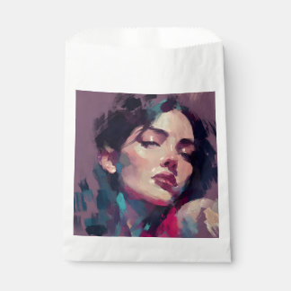 Neon Light Abstract Portrait Favor Bag