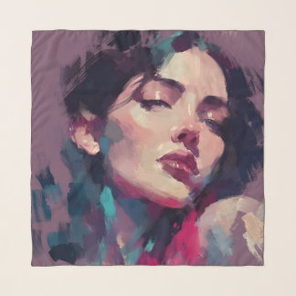 Neon Light Abstract Portrait Scarf