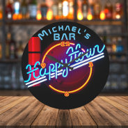 Neon Light Bar Personalized Sign Man Cave Large Clock at Zazzle
