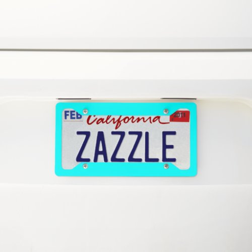 Neon light blue 00ffff license plate frame