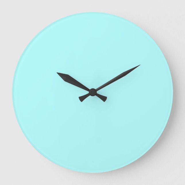 Neon Light Blue Best Complementary Color Large Clock (Front)