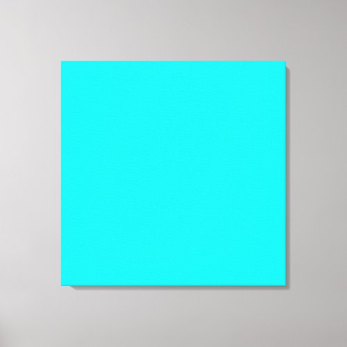 Neon light blue hex code 00ffff canvas print