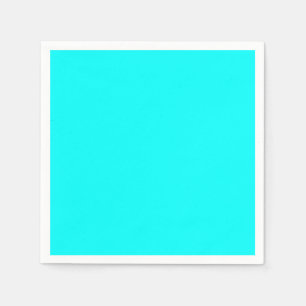 Neon light blue hex code 00ffff napkins