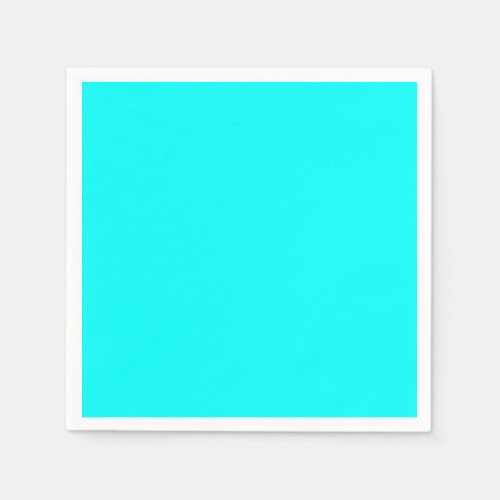 Neon light blue hex code 00ffff napkins