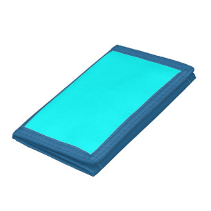 Neon light blue hex code 00ffff trifold wallet