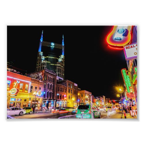Neon Light Broadway In Nashville Tennessee _ Print