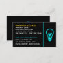 Neon Light, Electrician Business Card