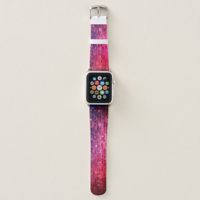 Neon light: empty brick wall. apple watch band (Front)