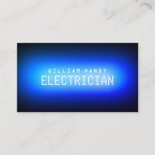 Neon light inspired blue  business card