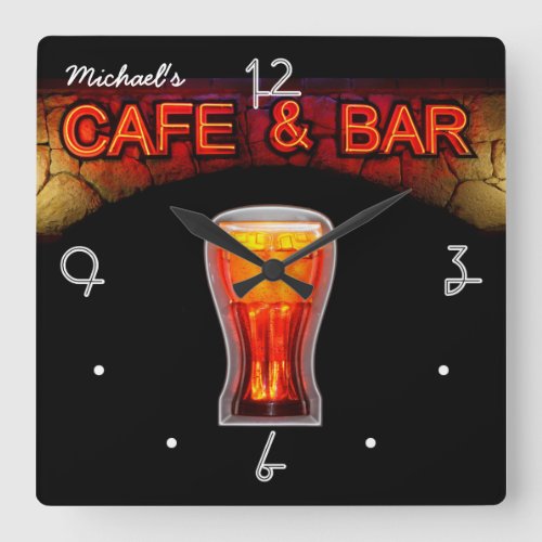 Neon Light Mancave Home Personalized Bar Clock