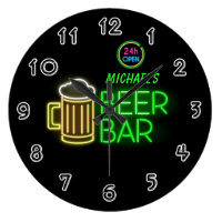 Neon Light Private Home Personalized Bar Clock