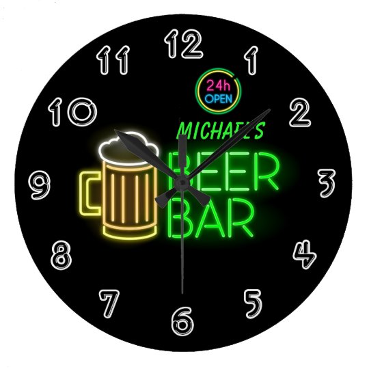 Neon Light Private Home Personalized Bar Clock