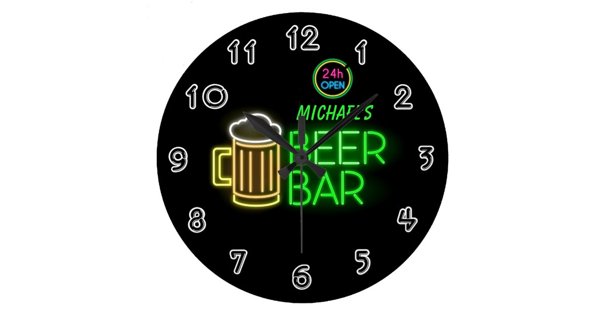 Neon Light Private Home Personalized Bar Clock
