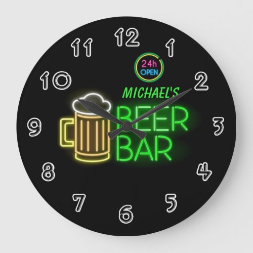 Neon Light Private Home Personalized Bar Clock