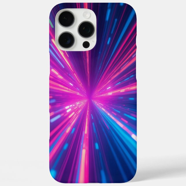  Neon Light Speed futuristic abstract digital art Case-Mate iPhone Case (Back)