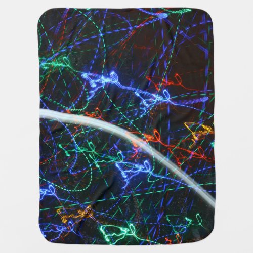 Neon Light Trails Abstract Photography. Cyberpunk  Baby Blanket
