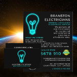 Neon Lightbulb, Electrician Advertising Flyer<br><div class="desc">Neon Lightbulb,  Electrician Advertising Flyers By The Business Card Store.</div>