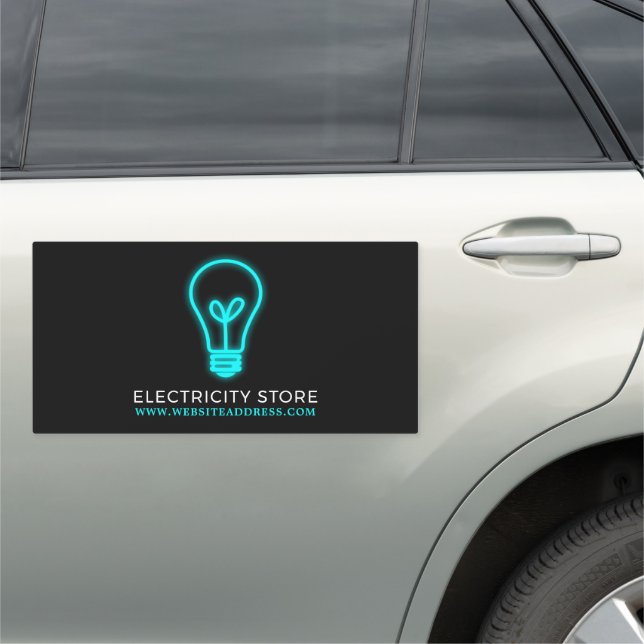 Neon Lightbulb, Electrician Car Magnet (In Situ)