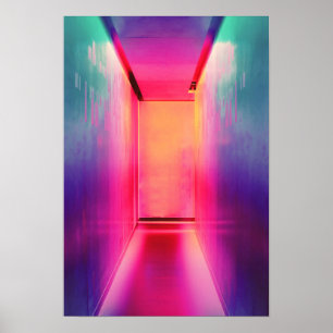 Neon Lighting Hot Pink Photography Bright Colors Poster